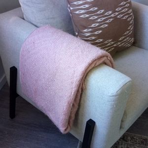 Large pink throw blanket